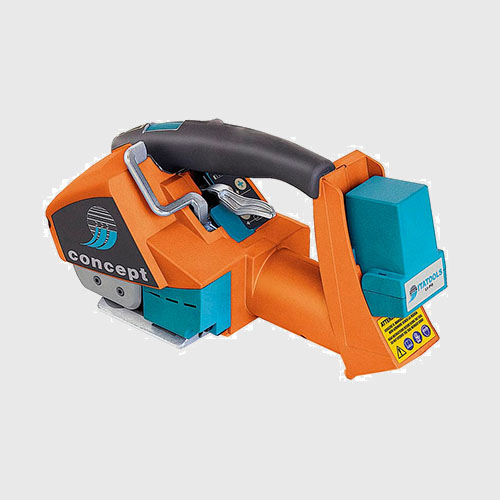 Battery charged plastic strapping tool